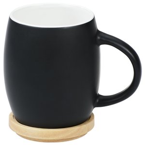 Additional Image 1 - a black mug with a white rim