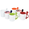 Additional Image 1 - a group of white mugs with different colored handles
