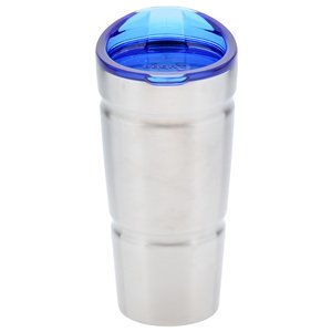 Additional Image 3 - a silver and blue tumbler