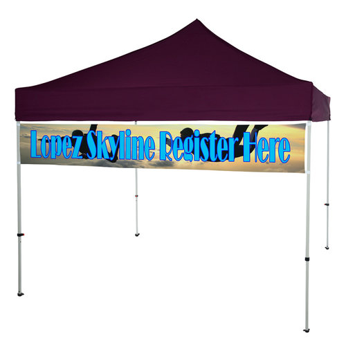 Additional Image 2 - a tent with a blue and yellow banner