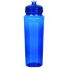 a blue plastic water bottle