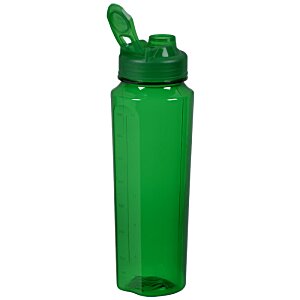 Additional Image 1 - a green plastic water bottle with a straw