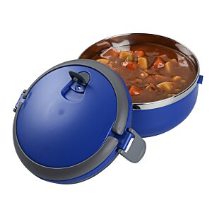 Additional Image 2 - a blue and silver pot with a lid open