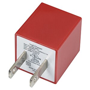Additional Image 3 - a red and white square object with two plugs