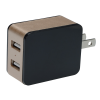 View Image 2 of 6 of 2 Port USB Folding Wall Charger - Light-Up Logo
