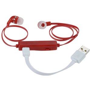 Additional Image 1 - a red earbuds with a white cord