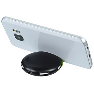 Additional Image 4 - a white cell phone with a black charging pad