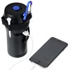 Additional Image 2 - a black water bottle with a blue cap and a cell phone
