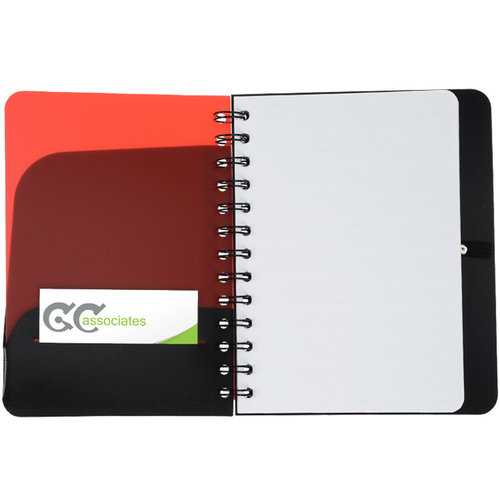 Additional Image 1 - a notebook with a red and black cover