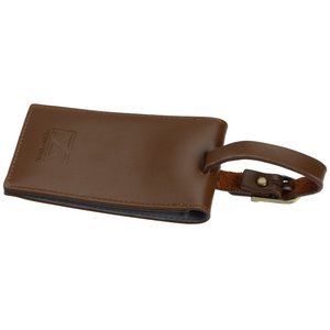 Additional Image 2 - a brown luggage tag with a strap
