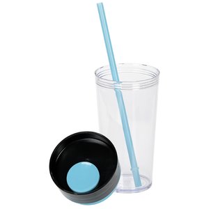 Additional Image 3 - a plastic cup with a straw and a black bowl