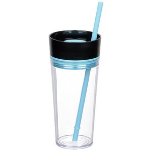 Additional Image 1 - a clear plastic cup with a straw