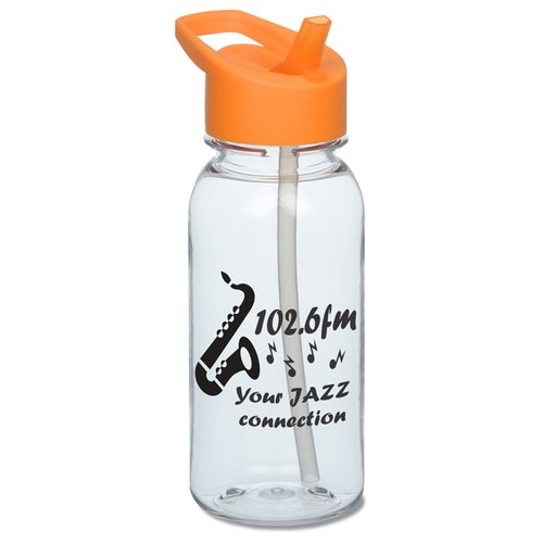 Additional Image 1 - a clear plastic bottle with orange lid