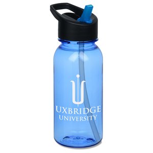 Additional Image 1 - a blue water bottle with a black lid