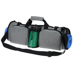 Additional Image 4 - a grey and black bag with a green strap