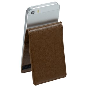 Additional Image 1 - a brown leather card holder