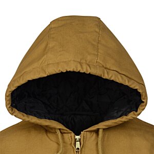 Additional Image 2 - a brown hooded jacket with black lining