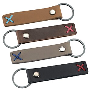 Additional Image 3 - a group of leather keychains