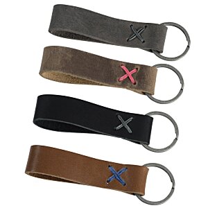 Additional Image 3 - a group of leather keychains