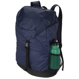 Additional Image 2 - a blue backpack with a green bottle