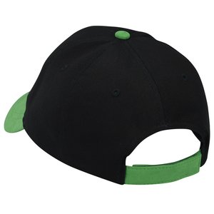 Additional Image 1 - a black hat with green trim