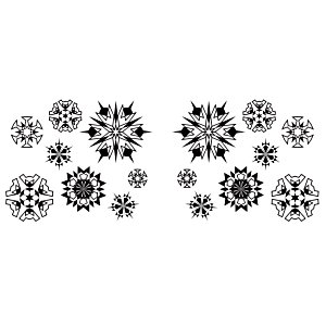 Additional Image 3 - a group of black and white snowflakes
