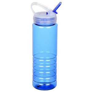 Additional Image 4 - a blue water bottle with a straw