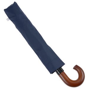 Additional Image 1 - a blue umbrella with a brown handle