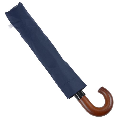 Additional Image 1 - a blue umbrella with a brown handle