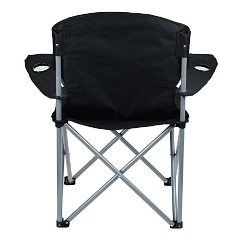 Additional Image 2 - a black folding chair with silver legs