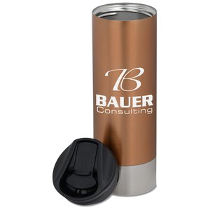 Additional Image 1 - a brown cylindrical container with a black round object