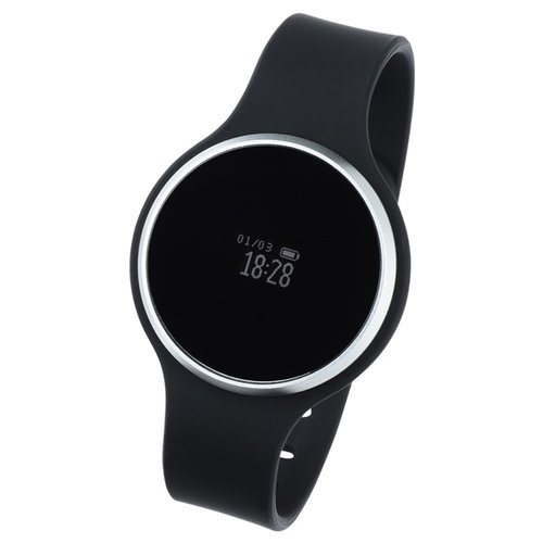 Additional Image 1 - a black watch with a round center