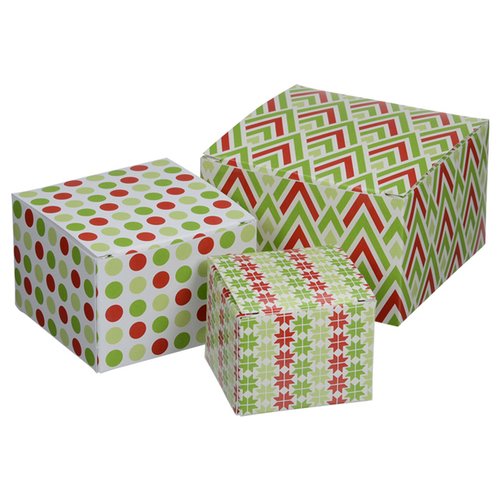 Additional Image 1 - a group of boxes with red and green designs
