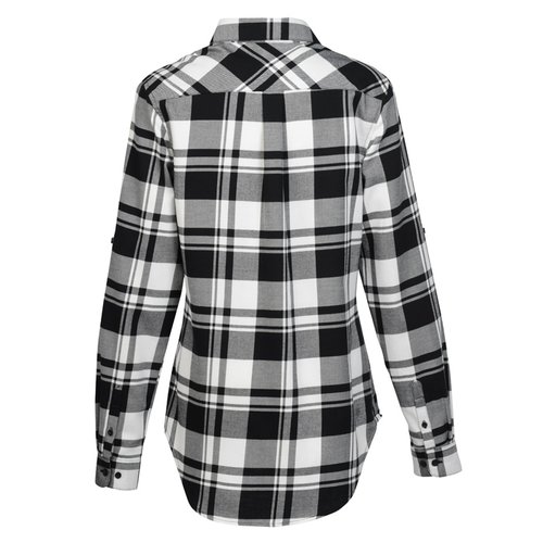 Additional Image 3 - a black and white plaid shirt