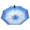 a blue and white umbrella