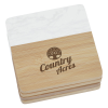 View Image 2 of 2 of Marble & Bamboo Coaster Set - 24 hr