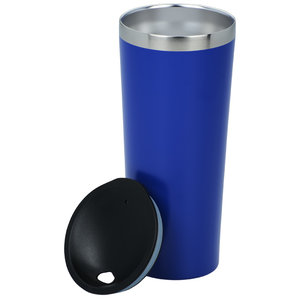 Additional Image 1 - a blue and silver cup with a black lid
