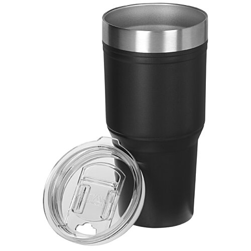 Additional Image 1 - a black and silver tumbler with a lid