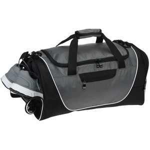 Additional Image 1 - a grey and black duffel bag