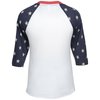 Additional Image 1 - a white shirt with black and blue sleeves