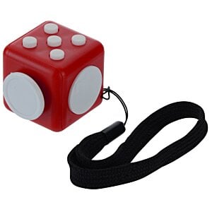 Additional Image 2 - a red dice with white dots and a black strap
