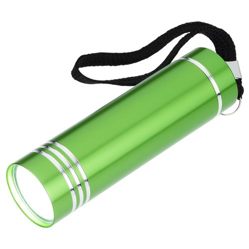 Additional Image 3 - a green flashlight with a black strap