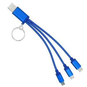 Additional Image 1 - a blue usb cable with a key ring