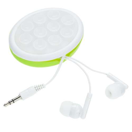 Additional Image 1 - a white and green earbuds