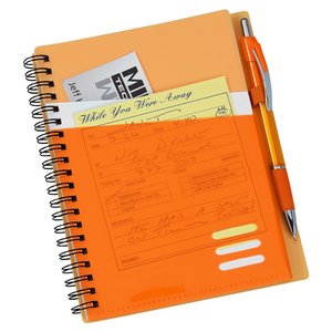 Additional Image 4 - an orange spiral notebook with a pen