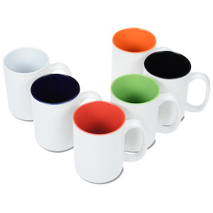 Additional Image 1 - a group of white mugs with different colors