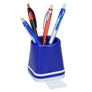Additional Image 4 - a blue pen holder with pens in it