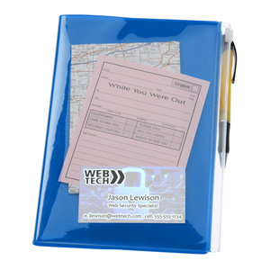 Additional Image 2 - a blue binder with a piece of paper