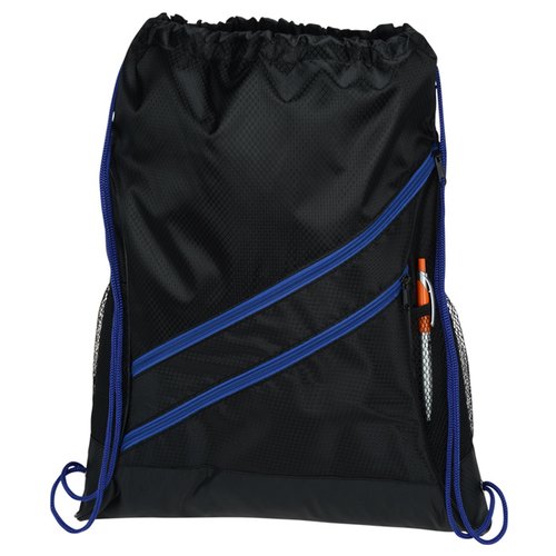 Additional Image 2 - a black backpack with blue straps
