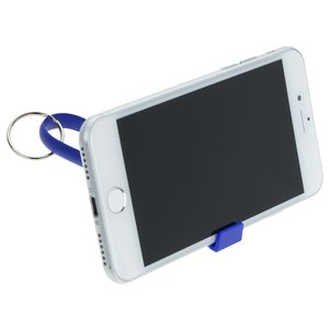 Additional Image 5 - a white cell phone with a blue strap attached to it